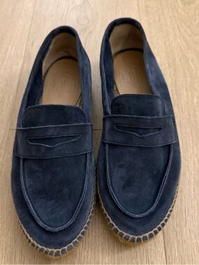 Castaner Men's Nacho Penny Loafer Espadrilles - 39 - Navy Suede